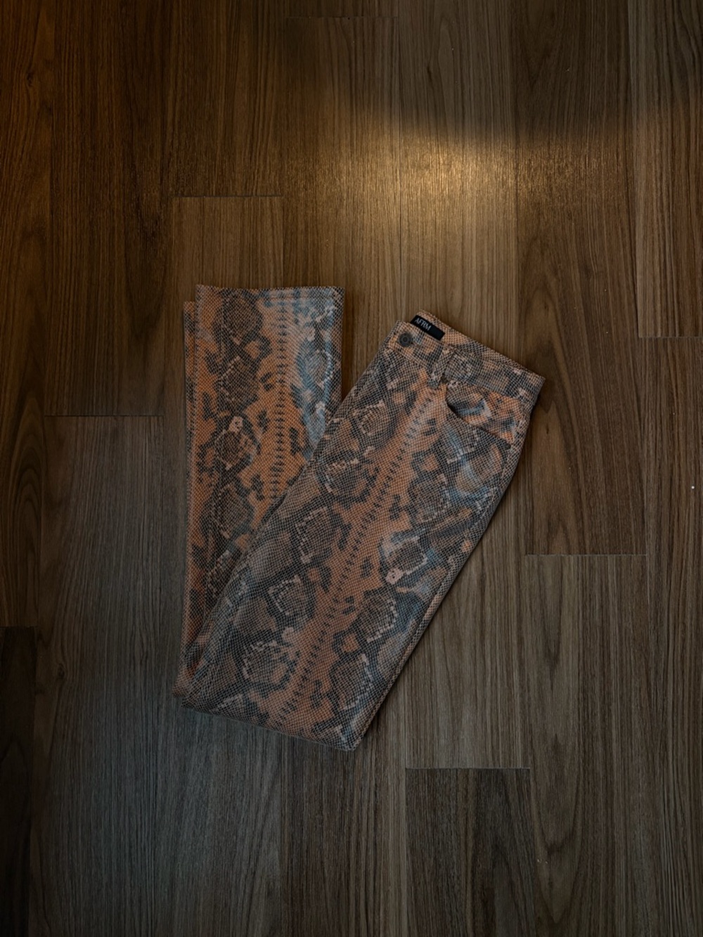 AFRM Brown Snake-Print pants